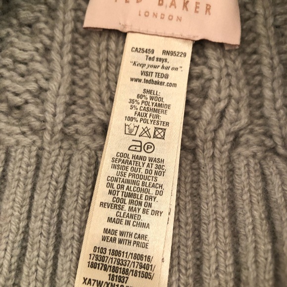 Ted Baker Cable Knit Bobble Hat - Picture 4 of 6